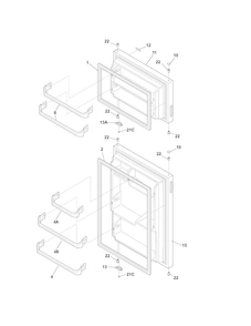 Door Diagram and Parts List for 25361522016  Kenmore Refrigerator