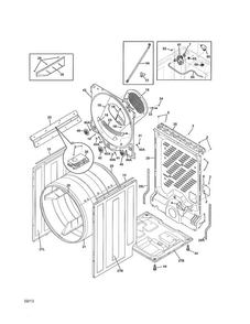 Cabinet/drum Diagram and Parts List for FFSE5115PW0  Frigidaire Dryer