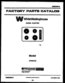 Cover Diagram and Parts List for KP532LW2 LUSTERLOY Westinghouse Range