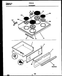 COOKTOP AND DRAWER PARTS Diagram and Parts List for FEF351SADB  Frigidaire Range