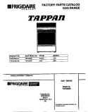 COVER Diagram and Parts List for TGF334BCDE  Tappan Range