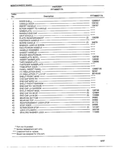 Freezer Page 2 Diagram and Parts List for 46657A-7  Frigidaire Freezer