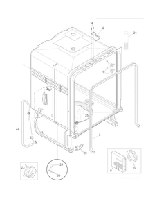 Tub Diagram and Parts List for FPHD2485NF0A  Frigidaire Dishwasher