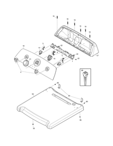 Controls/top Panel Diagram and Parts List for CARE1011MW0  Frigidaire Dryer