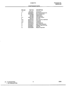 Compressor Parts Page 2 Diagram and Parts List for 5138007G1  Frigidaire Air Conditioner
