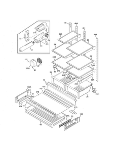 Shelves Diagram and Parts List for 25370319213  Kenmore Refrigerator
