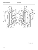 FRESH FOOD DOORS Diagram and Parts List for FGHG2344ME2  Frigidaire Refrigerator