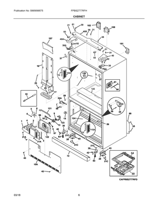 Cabinet Diagram and Parts List for FPBS2777RFH  Frigidaire Refrigerator