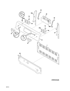 Backguard Diagram and Parts List for FFEF3015ZWC  Frigidaire Range