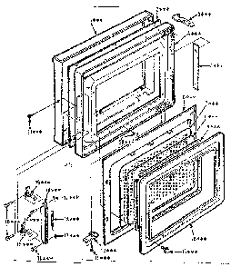 Door Parts Diagram and Parts List for 5648878310  Kenmore Microwave