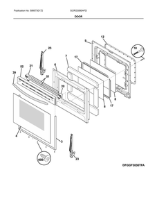 Door Diagram and Parts List for GCRG3060AFD  Frigidaire Range
