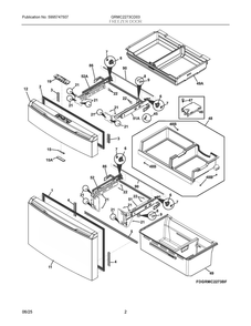 Freezer Door Diagram and Parts List for GRMC2273CD03  Frigidaire Refrigerator
