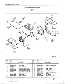 Room Air Conditioner Page 7 Diagram and Parts List for 5367C  Frigidaire Air Conditioner