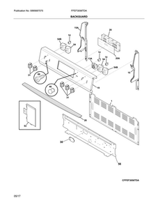 Backguard Diagram and Parts List for FFEF3056TDA  Frigidaire Range