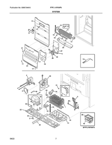 System Diagram and Parts List for FPFU19F8WF6  Frigidaire Freezer