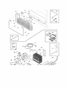 Cooling System Diagram and Parts List for EW23BC85KSCA  Electrolux Refrigerator