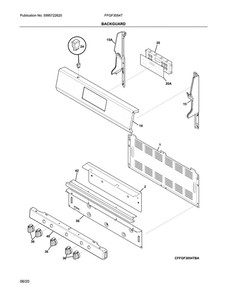 Backguard Diagram and Parts List for FFGF3054TBF  Frigidaire Range