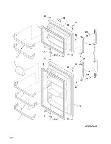 Doors Diagram and Parts List for FFHT1817LSB  Frigidaire Refrigerator