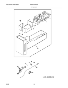 Ice Maker Diagram and Parts List for FRMS2733AV00  Frigidaire Refrigerator