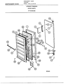 Door Parts Diagram and Parts List for 431258-OB  Frigidaire Freezer