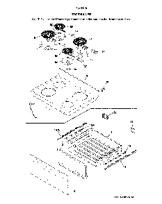 Top/drawer Diagram and Parts List for 79092452910  Kenmore Range