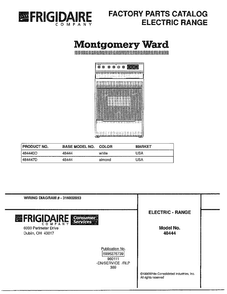 Electric Range-front Cover Diagram and Parts List for 484447D  Frigidaire Range