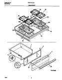 TOP / DRAWER Diagram and Parts List for FGF374CCSG  Frigidaire Range