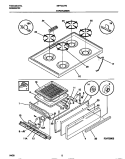 TOP / DRAWER Diagram and Parts List for MPF300PBDB  Frigidaire Range