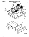 TOP / DRAWER Diagram and Parts List for MEF322WESB  Frigidaire Range