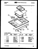 COOKTOP PARTS Diagram and Parts List for GG46CL3  Frigidaire Range