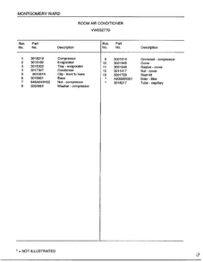 Room Air Conditioner Page 6 Diagram and Parts List for 5277D  Frigidaire Air Conditioner