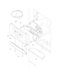 Controls & Ice Dispenser Diagram and Parts List for FFHB2740PE3  Frigidaire Refrigerator