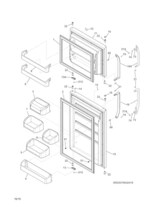 Doors Diagram and Parts List for LGHT1846QE1  Frigidaire Refrigerator