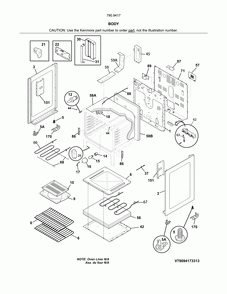 Body Diagram and Parts List for 79094172313  Kenmore Range