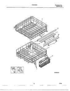 Dishwasher Page 12 Diagram and Parts List for FDB765RB  Frigidaire Dishwasher