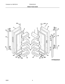 Fresh Food Door Diagram and Parts List for FPBG2278UF4  Frigidaire Refrigerator