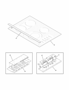 Control Panel Diagram and Parts List for 79044229101  Kenmore Cooktop