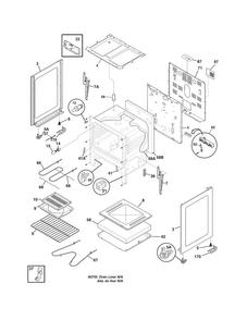 Body Diagram and Parts List for FEF312BSH  Frigidaire Range