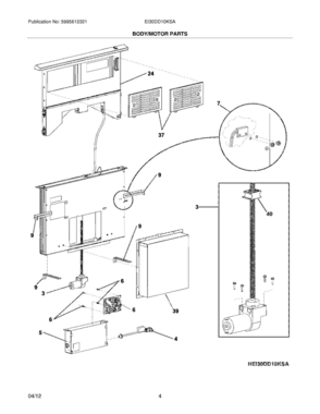 Part Location Diagram of 5304487219 Frigidaire DUCT