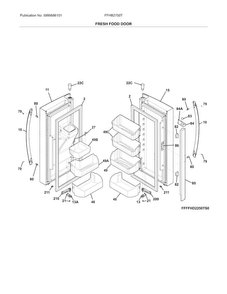 Fresh Food Door Diagram and Parts List for FFHB2750TP0  Frigidaire Refrigerator