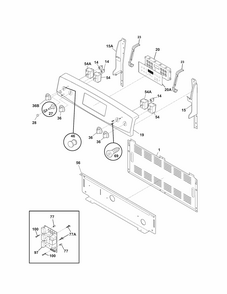 Backguard Diagram and Parts List for 79090319013  Kenmore Range