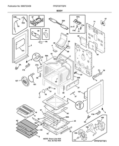 Body Diagram and Parts List for FPGF3077QFK  Frigidaire Range