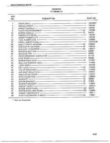 Freezer Page 2 Diagram and Parts List for 49258-7A  Frigidaire Freezer