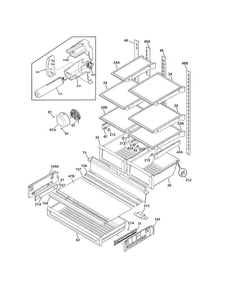Shelves Diagram and Parts List for FGHB2735NP0  Frigidaire Refrigerator
