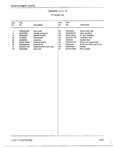 Freezer 13 Cubic Feet Page 2 Diagram and Parts List for 43051-0B  Frigidaire Freezer