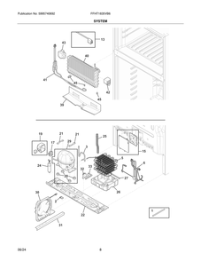 System Diagram and Parts List for FFHT1835VB6  Frigidaire Refrigerator