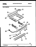 COOKTOP, BURNER, CONTROL PARTS Diagram and Parts List for CP200SP2D1  Frigidaire Range