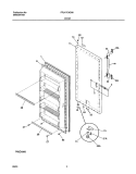 DOOR Diagram and Parts List for FFU17C4CW1  Frigidaire Freezer