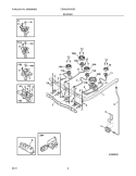 BURNER Diagram and Parts List for CEW30DF6GSE  Electrolux Range