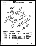 COOKTOP PARTS Diagram and Parts List for 30-7348-23-03  Tappan Range